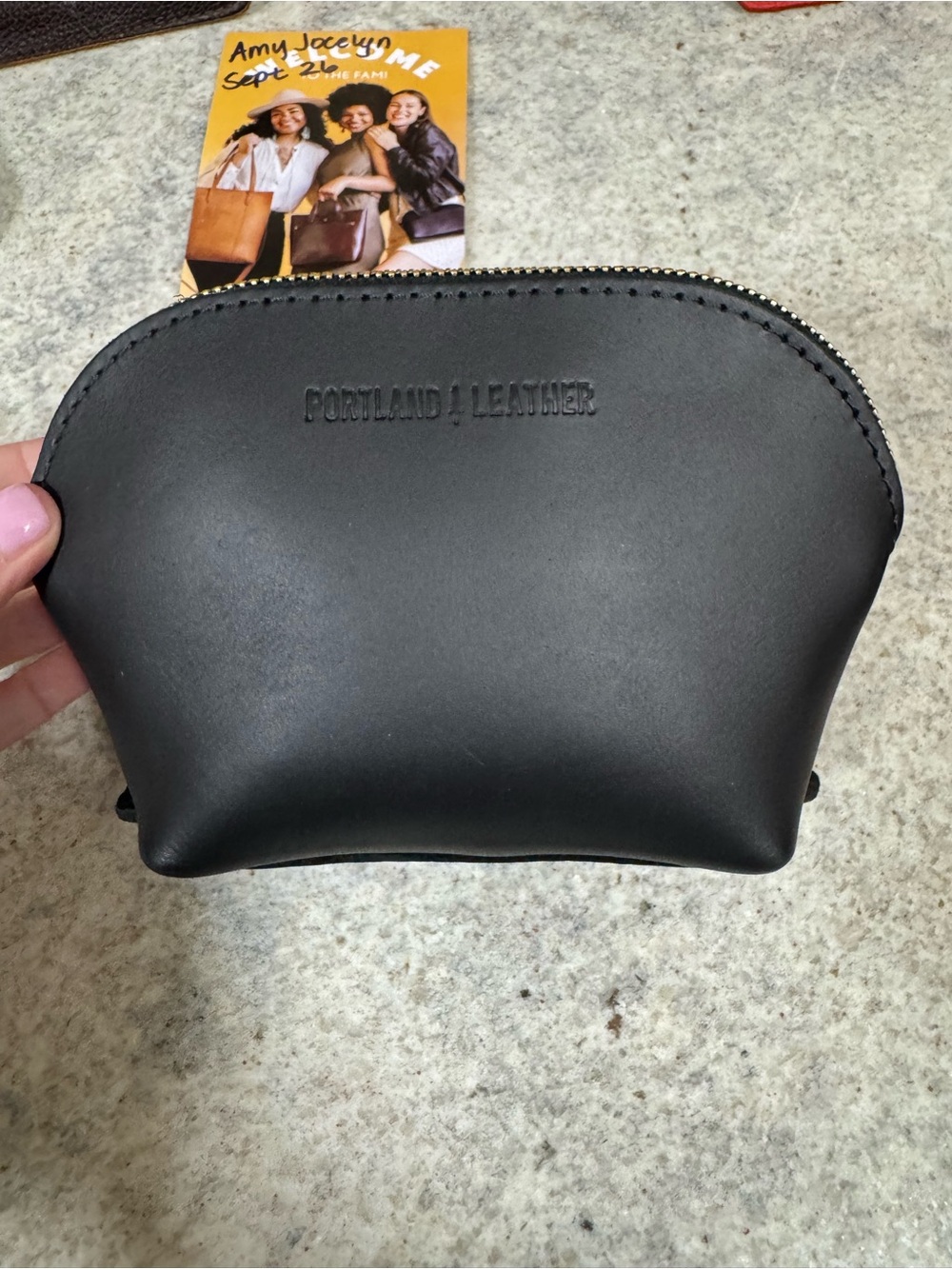 Portland Leather Smooth Black Bella Pouch